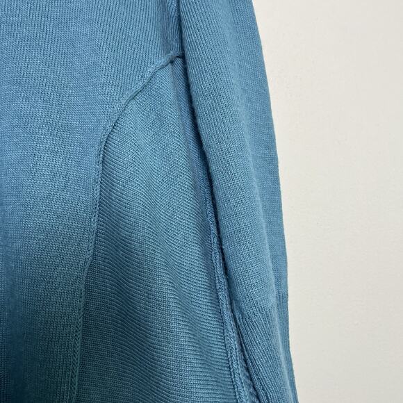 Soft Surroundings Women Waterfall Open Front Cardigan Ruffle Teal Sz L Wool Blen - Picture 15 of 16